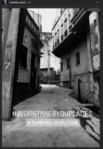 Hrithik Roshan -instastory- Sambar