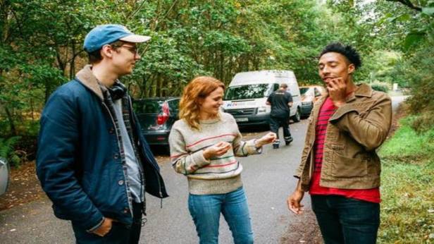 Lucinda Dryzek and Laurence Ubong Williams with director Will Darbyshaire - US (Short Film)