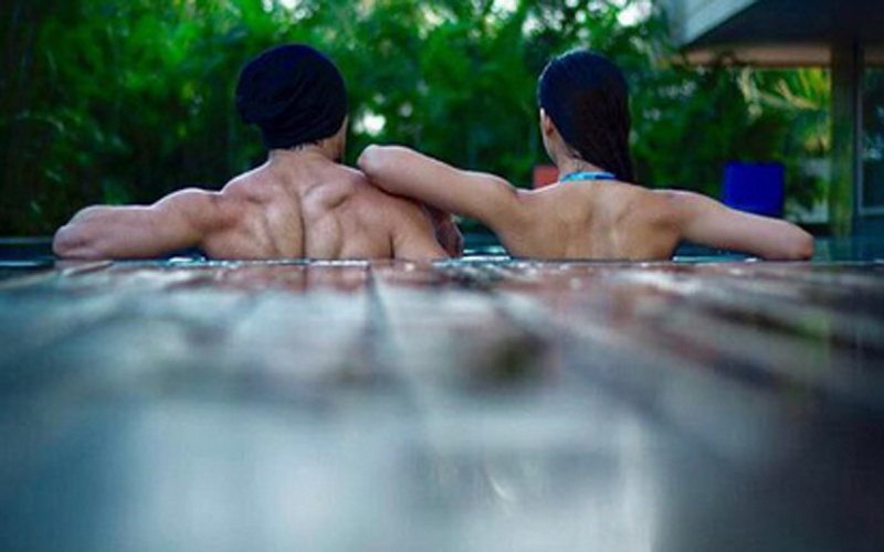 Tiger Shroff Disha Patani chilling by the Pool