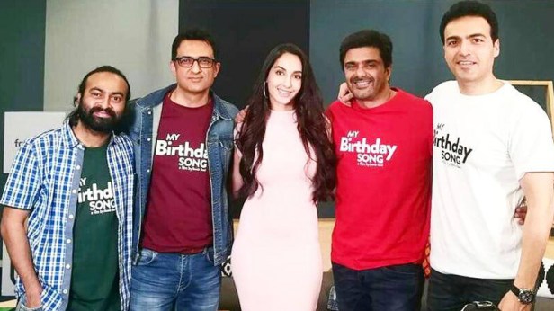 My Birthday Song team Sanjay Suri, Nora Fatehi, Samir Soni, Ayaz Khan