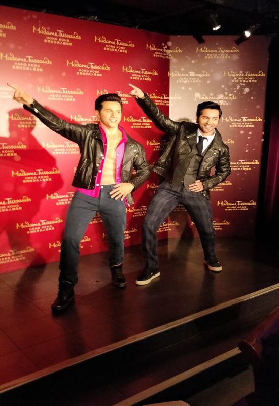 Varun Dhawan with Varun Dhawan's Wax statue