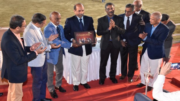 President Shyam Mehta along with Lt Gen A Ambre,PVSM,AVSM,SM,Quater Master General at the book launch of 'The Golden Years of Equestrain Sports in India'