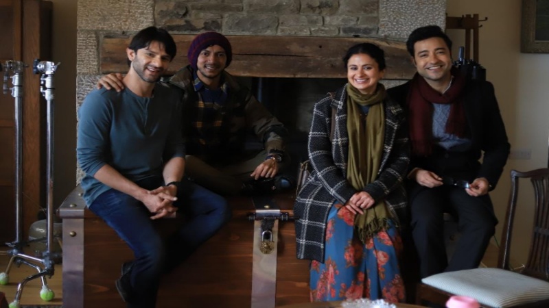 Arjun Mathur, Anshuman Jha and Rasika Dugal on sets of Lord Curzon Ki Haveli