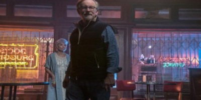 Rita Moreno and Steven Spielberg on sets of West Side Story