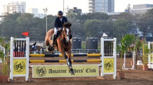 Rider Yashaan Khambatta at the National Equestrian Championship hosted by Amateur Riders' Club