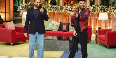 Akshay Kumar in The Great Indian Kapil Show S3. Cr. Courtesy of Netflix © 2025