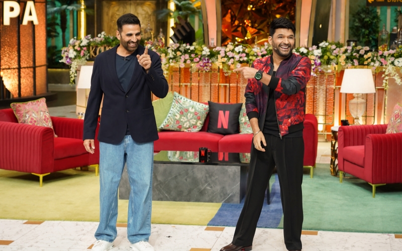 Akshay Kumar in The Great Indian Kapil Show S3. Cr. Courtesy of Netflix © 2025