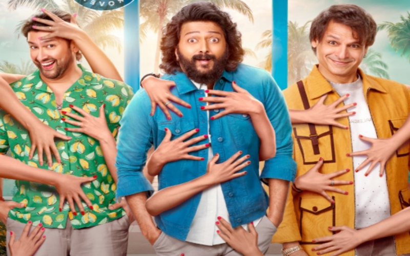 Aftab Shivdasani, Riteish Deshmukh and Vivek Oberoi in Mastiii 4 Poster