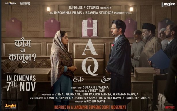 Emraan Hashmi and Yami Gautam in Haq Courtroom Poster