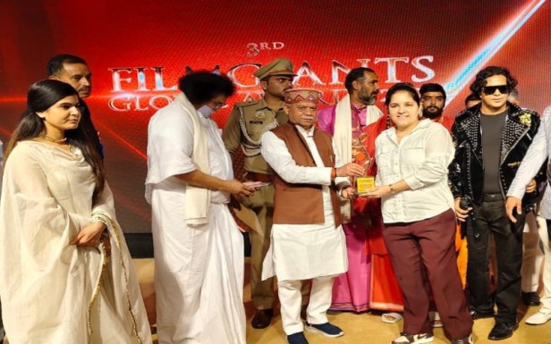 Sandeep Virk receiving award