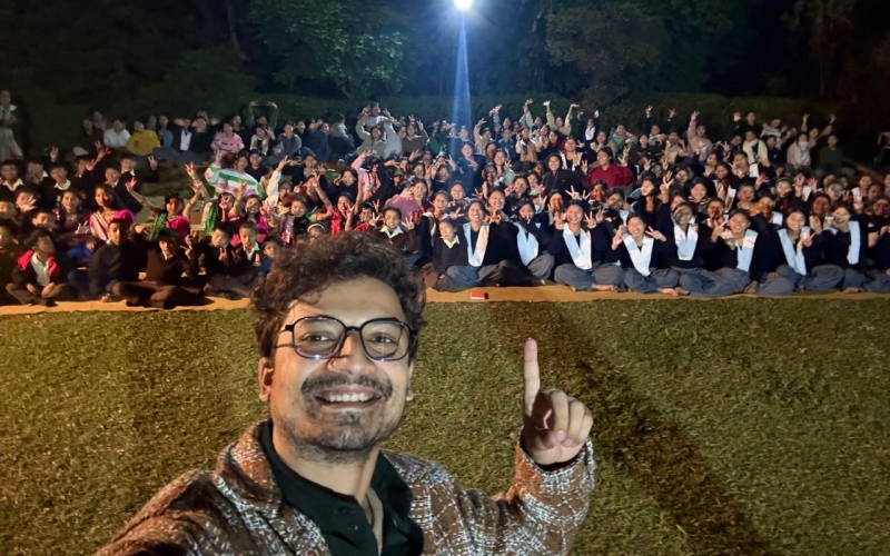 Priyanshu Painyuli in Wakro Village school in Arunachal Pradesh