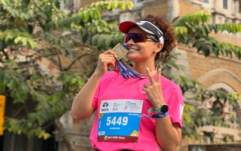 Saiyami Kher at Mumbai Marathon 2