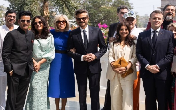 Manoj Bajpayee, Richa Chadha, Anil Kapoor, Zoya Akhtar meets French President Emmanuel Macron in Mumbai 2